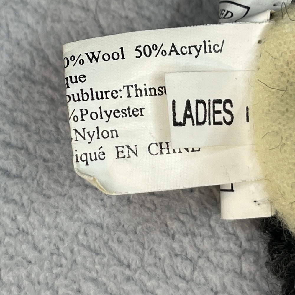 Thinsulate Nordic Knit Mittens Womens Gray White Fair Isle Wool Blend 40g Lined - Picture 8 of 12